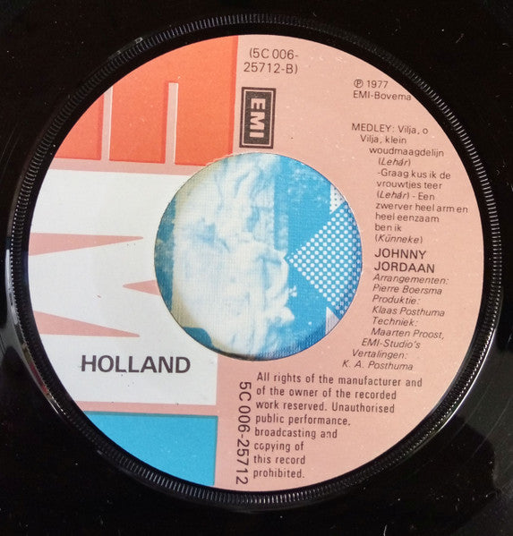 Johnny Jordaan : Operette Medley (7", EP)