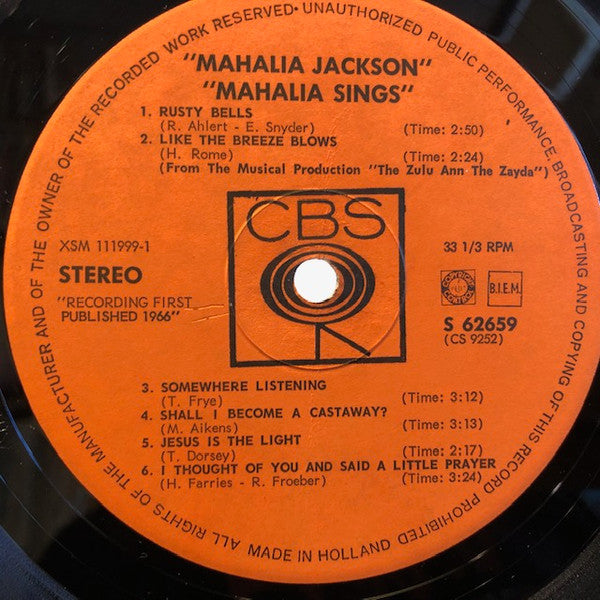 Mahalia Jackson : Mahalia Sings (LP)