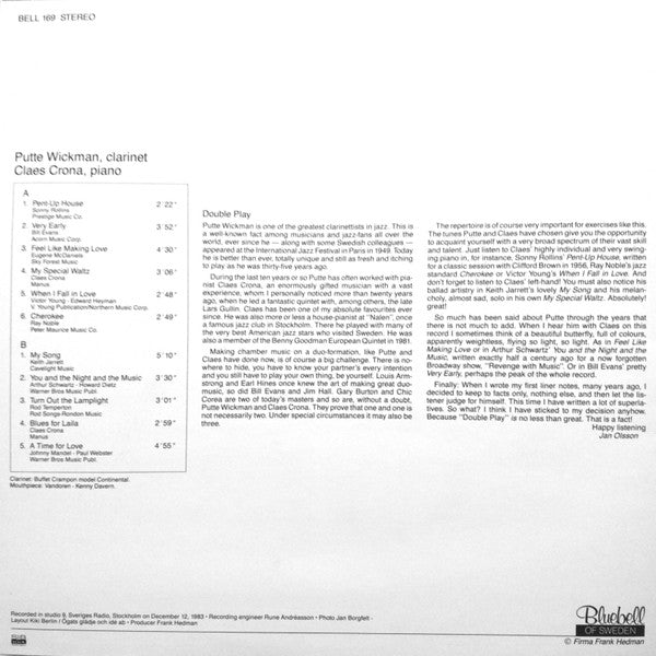 Putte Wickman - Claes Crona : Double Play (LP, Album)