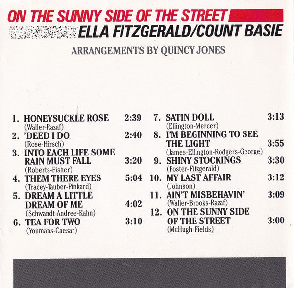 Ella Fitzgerald & Count Basie : On The Sunny Side Of The Street (CD, Album, RE)