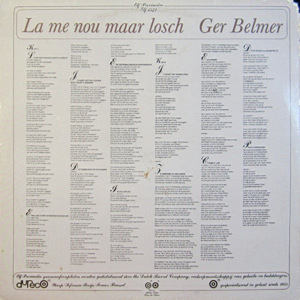 Ger Belmer : La Me Nou Maar Los (LP)