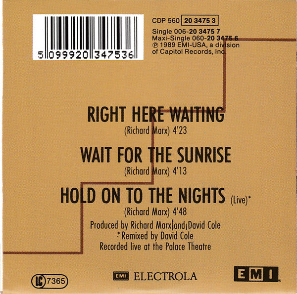 Richard Marx : Right Here Waiting (CD, Mini, Maxi)