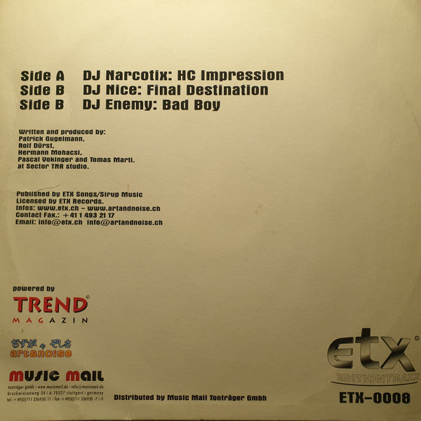 DJ Narcotix / DJ Nice / DJ Enemy : HC Impression / Final Destination / Bad Boy (12")