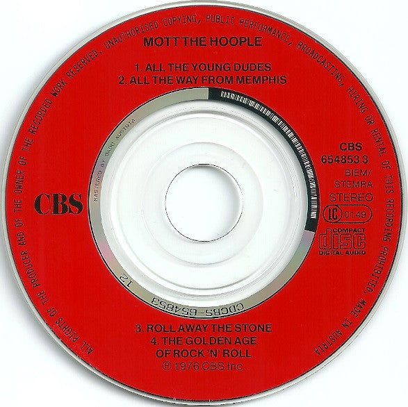 Mott The Hoople : All The Young Dudes / All The Way From Memphis / Roll Away The Stone / The Golden Age Of Rock 'N' Roll (CD, Mini, Maxi)