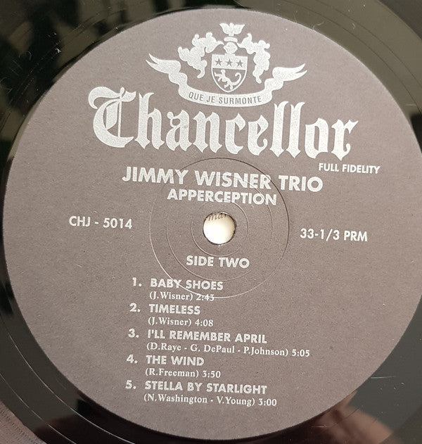 Jimmy Wisner Trio : Apersepshun (Apperception) (LP, Album, Mono, RE)