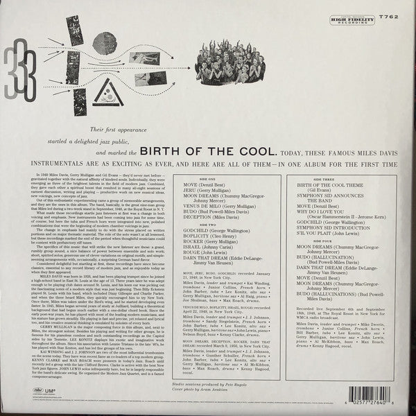 Miles Davis : The Complete Birth Of The Cool (Comp, Mono, Ltd, RM + LP, Comp, Mono, Ltd, RM, Gat)