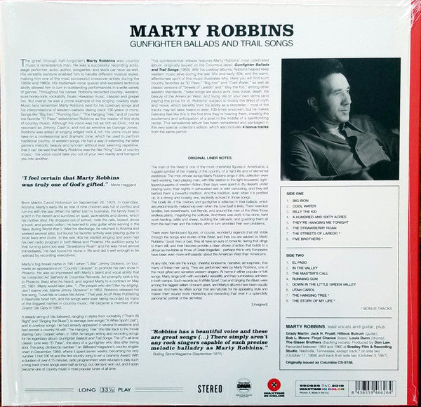 Marty Robbins : Gunfighter Ballads And Trail Songs (LP, Ltd, RE, Red)
