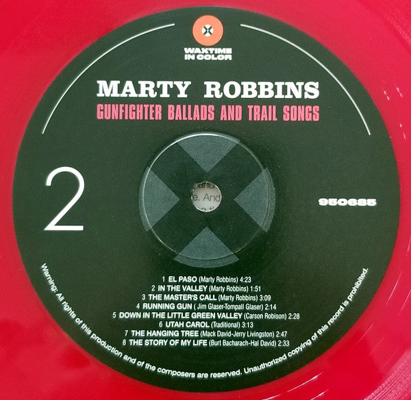Marty Robbins : Gunfighter Ballads And Trail Songs (LP, Ltd, RE, Red)