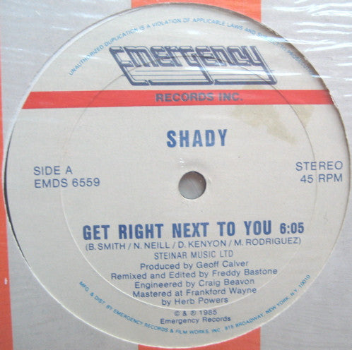 Shady Owens : Get Right Next To You (12")