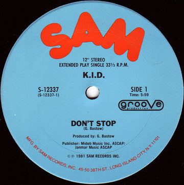 K.I.D. : Don't Stop (12", Single)