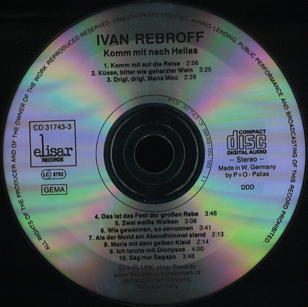 Ivan Rebroff : Komm Mit Nach Hellas (CD, Album)