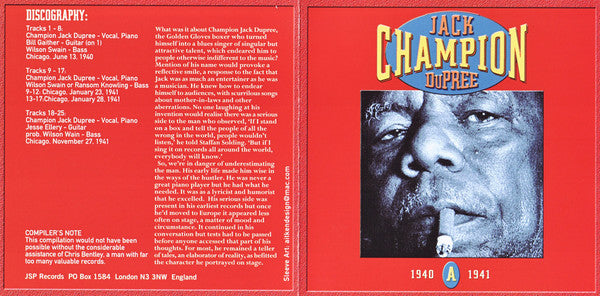 Champion Jack Dupree : Early Cuts From A Singer, Pianist And Songwriter Who Took Blues To The World (4xCD, Comp)