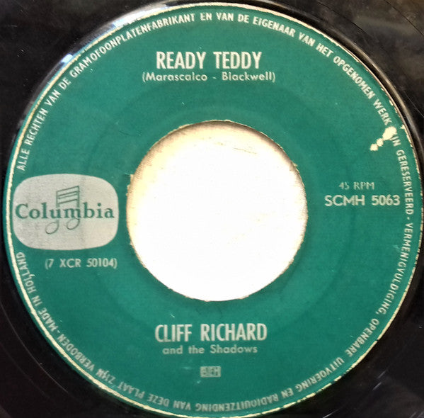 Cliff Richard & The Shadows : Ready Teddy / Mean Woman Blues (7", Single, Mono, Gre)