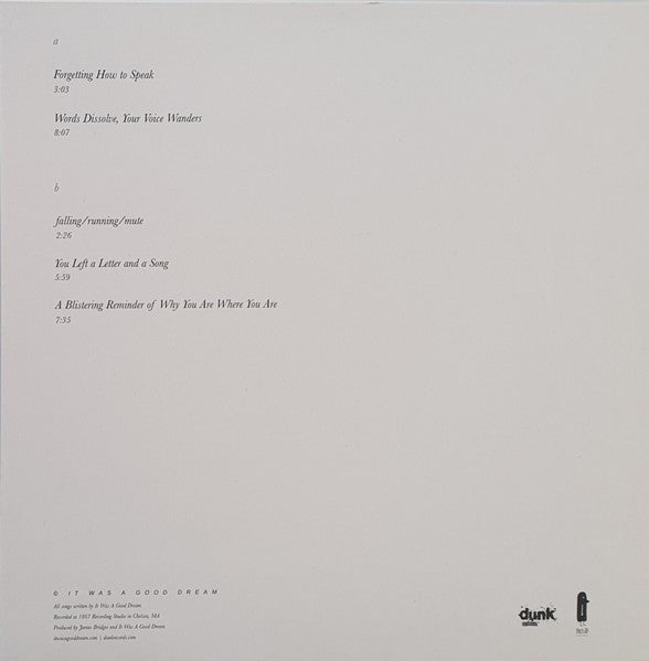 It Was A Good Dream : Help Me To Recollect (LP, Album, Ltd, Cle)