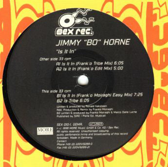 Jimmy "Bo" Horne : Is It In (12")