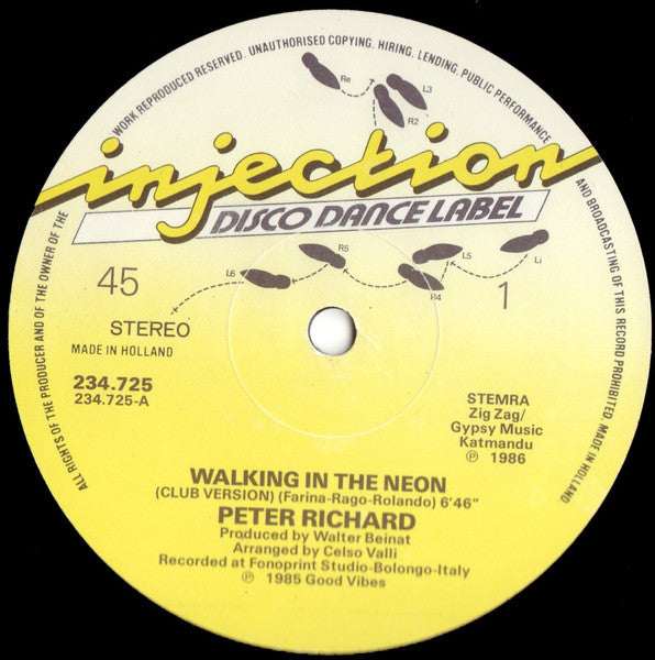 Peter Richard : Walking In The Neon (12", Maxi)