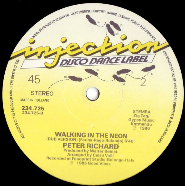 Peter Richard : Walking In The Neon (12", Maxi)
