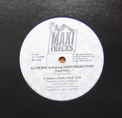 DJ Pierre Featuring Sabrynaah Pope : Together (12")