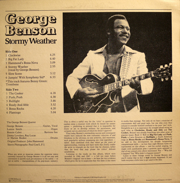 George Benson : Stormy Weather (LP, Comp)