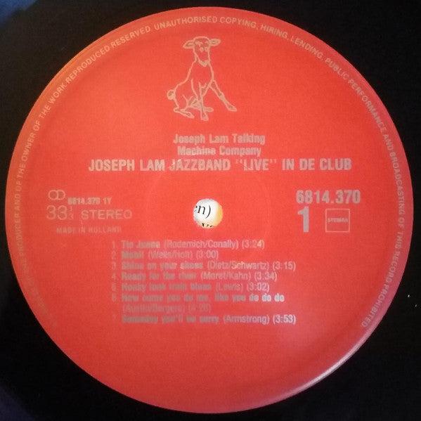 Joseph Lam Jazz Band : Live In De Club (LP, Album)