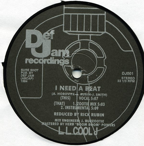 LL Cool J : I Need A Beat (12", RE)