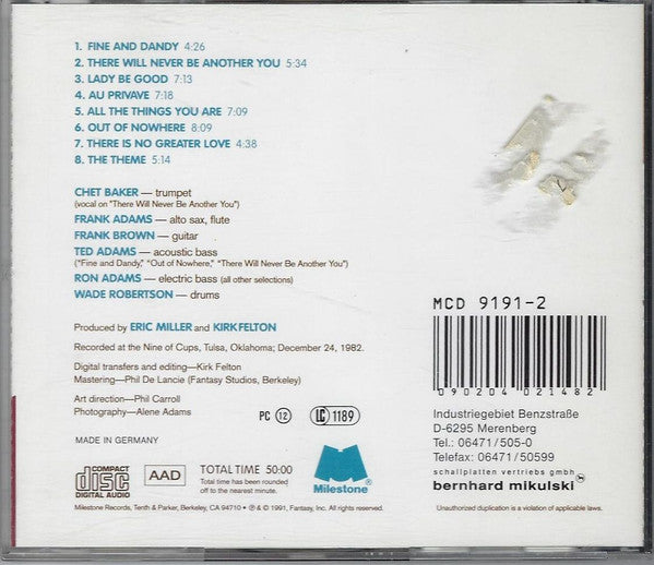 Chet Baker : Out Of Nowhere (CD, Album)