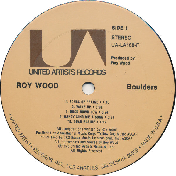 Roy Wood : Boulders (LP, Album, Ter)