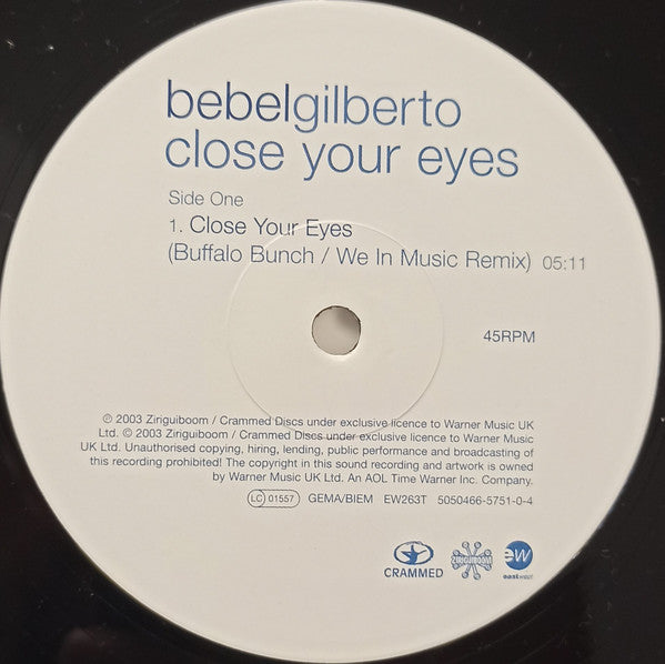 Bebel Gilberto : Close Your Eyes (12", Single)