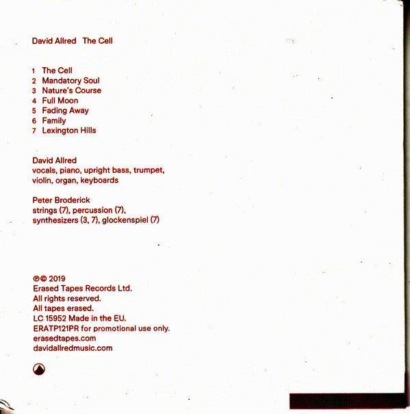 David Allred : The Cell (CDr, Album, Promo)