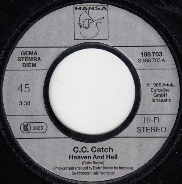 C.C. Catch : Heaven And Hell (7", Single)