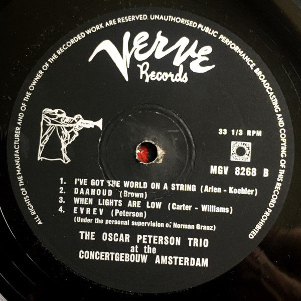 The Oscar Peterson Trio : At The Concertgebouw (LP, Mono)