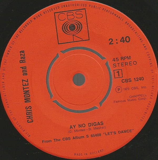 Chris Montez And Raza : Ay No Digas (7", Single)