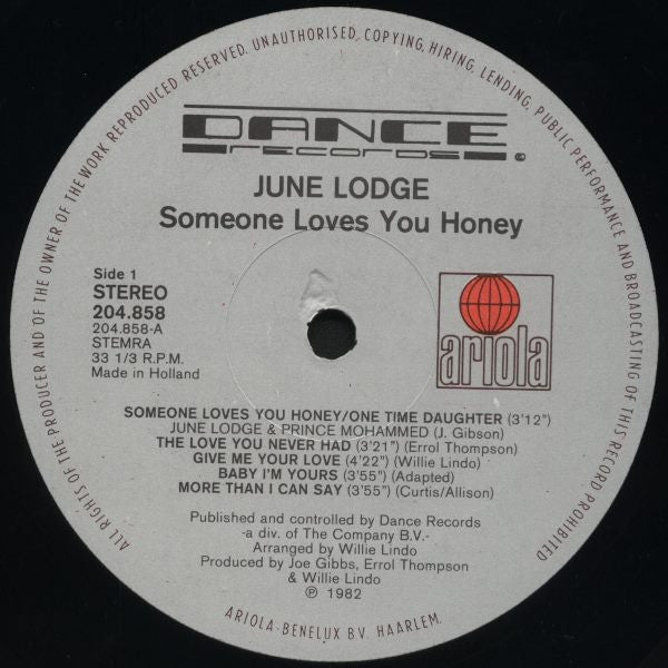 June Lodge Featuring Prince Mohammed : Someone Loves You Honey (LP, Album)