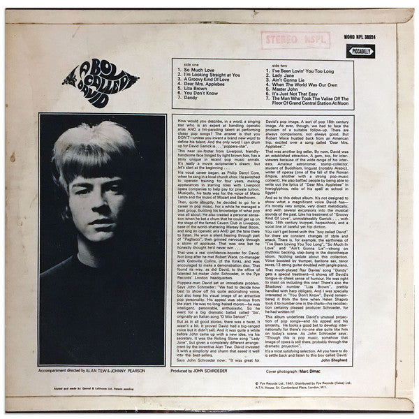 David Garrick : A Boy Called David (LP, Album)