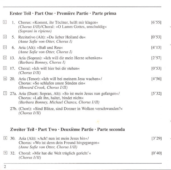 Johann Sebastian Bach - John Eliot Gardiner, The Monteverdi Choir, The London Oratory Junior Choir, The English Baroque Soloists : Matthaus-Passion • St. Matthew Passion • Passion Selon St Matthieu • Passione Secondo S. Matteo BWV 244 (CD, Comp)