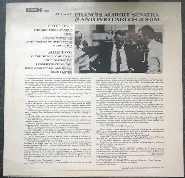 Frank Sinatra & Antonio Carlos Jobim : Francis Albert Sinatra & Antonio Carlos Jobim (LP, Album)