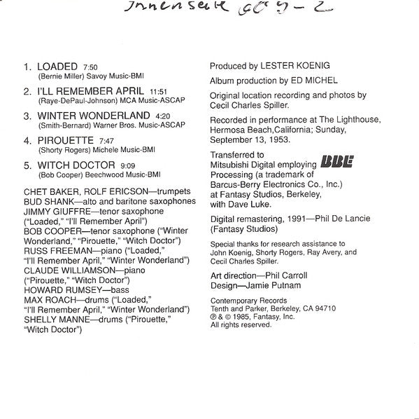 Chet Baker And Howard Rumsey's Lighthouse All-Stars : Witch Doctor (CD, Album, RE, RM)