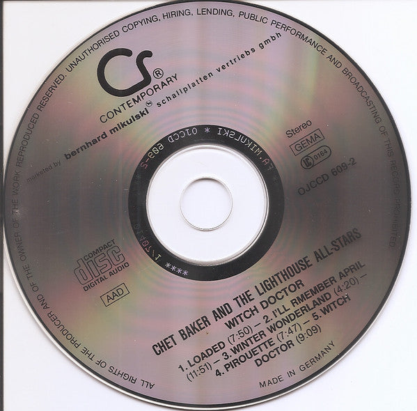 Chet Baker And Howard Rumsey's Lighthouse All-Stars : Witch Doctor (CD, Album, RE, RM)