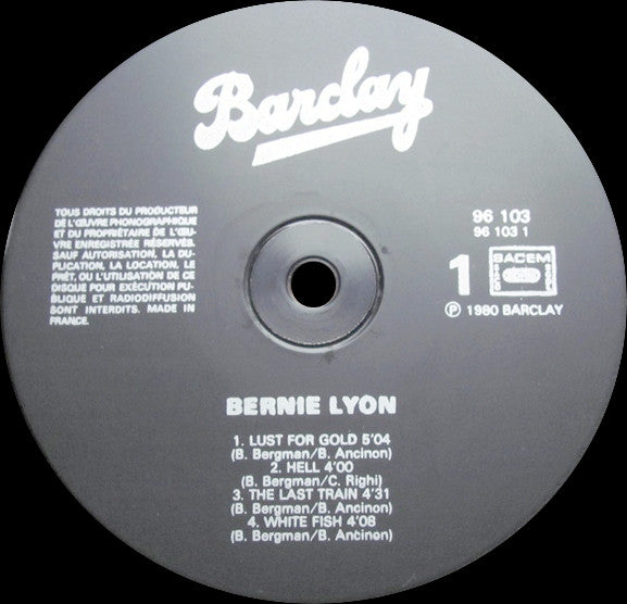 Bernie Lyon : Bernie Lyon (LP, Album)