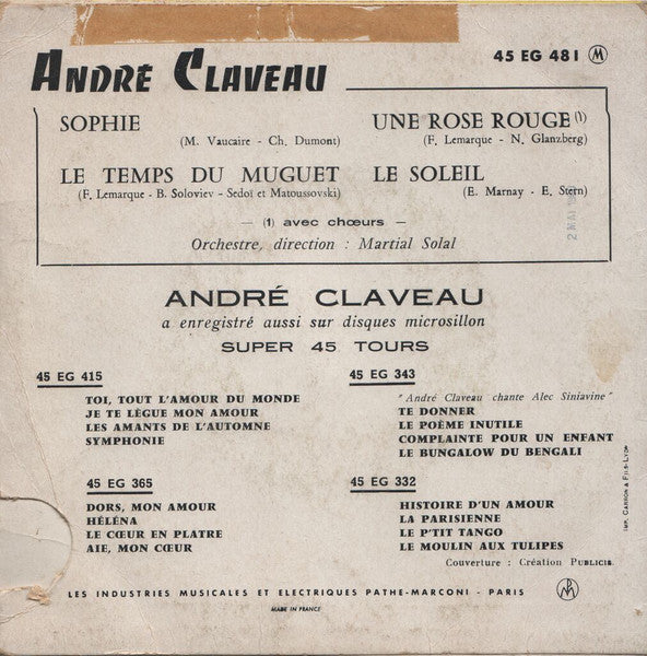 André Claveau : Sophie (7", EP)