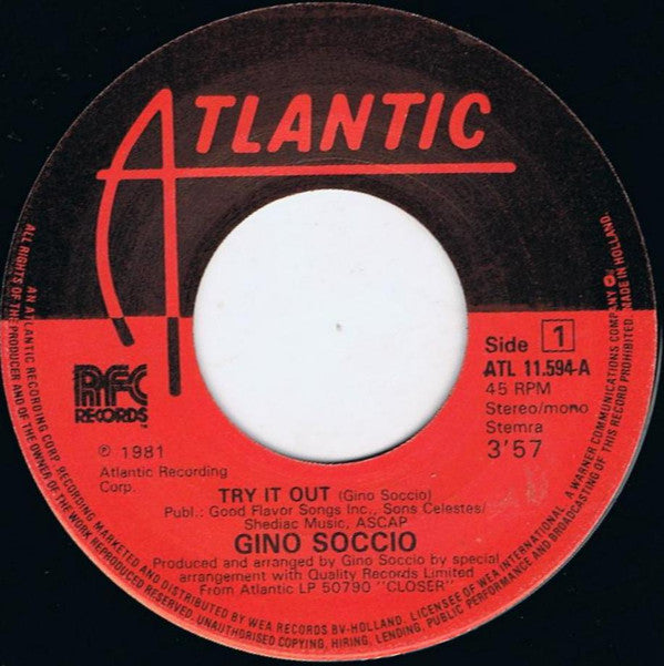 Gino Soccio : Try It Out (7", Single)
