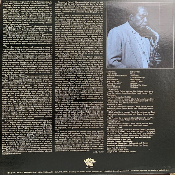 Charlie Parker : Encores (LP, Album)