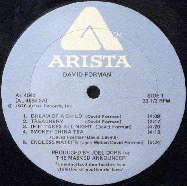 David Forman : David Forman (LP, Album)