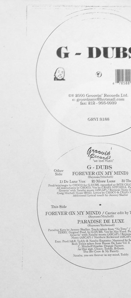 G-Dubs : Forever (In My Mind) (12", W/Lbl)