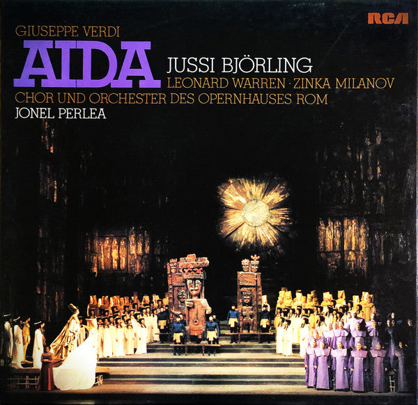 Giuseppe Verdi / Orchestra Del Teatro Dell'Opera Di Roma, Jonel Perlea, Jussi Björling, Leonard Warren, Zinka Milanov : Aida (3xLP, Album + Box)