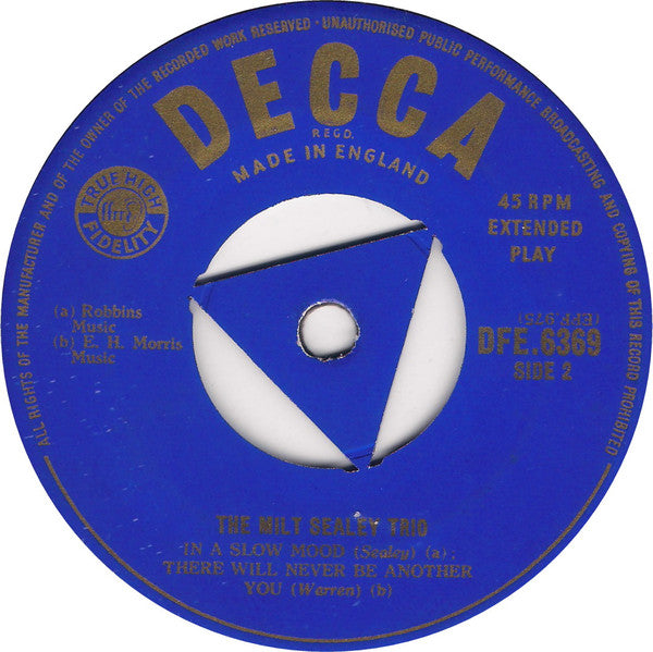 The Milt Sealey Trio : Untitled (7")