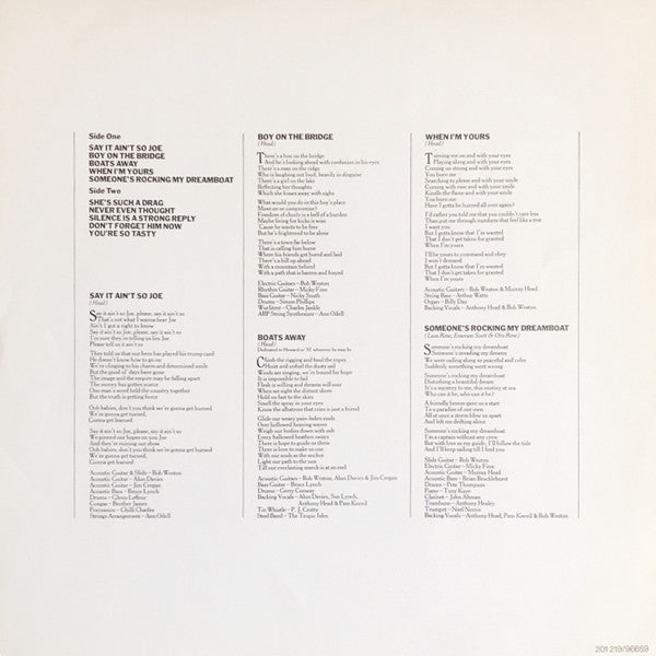 Murray Head : Say It Ain't So (LP, Album, RE)