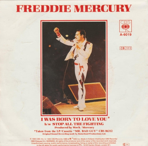 Freddie Mercury : I Was Born To Love You (7", Single)