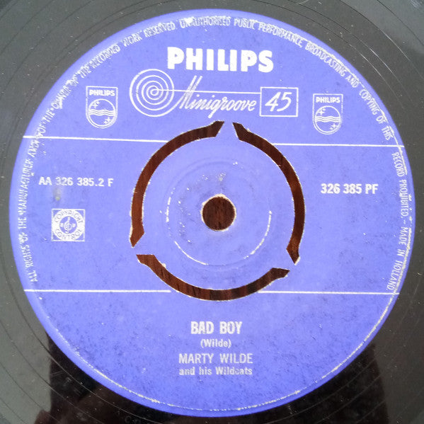 Marty Wilde : It's Been Nice / Bad Boy (7")