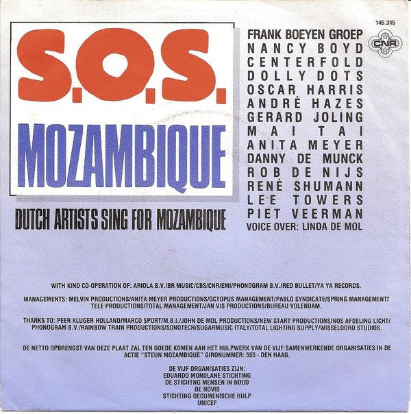 Dutch Artists Sing For Mozambique : S.O.S. Mozambique (7", Single)